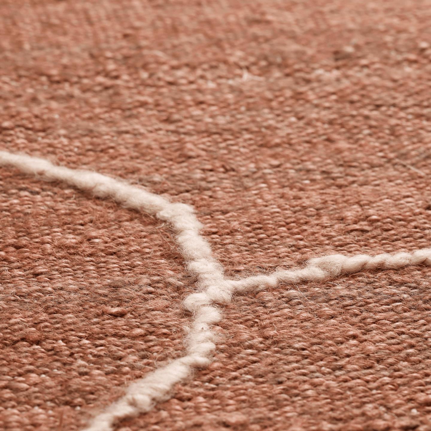 ferm LIVING Gesso Jute Vloerkleed 200 x 140 cm - Terracotta / Off-White