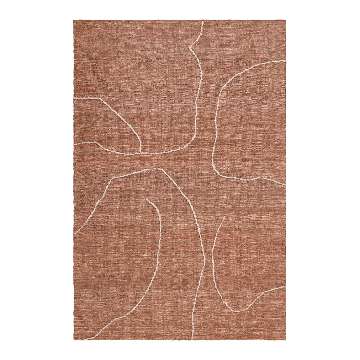 ferm LIVING Gesso Jute Vloerkleed 240 x 170 cm - Terracotta / Off-White