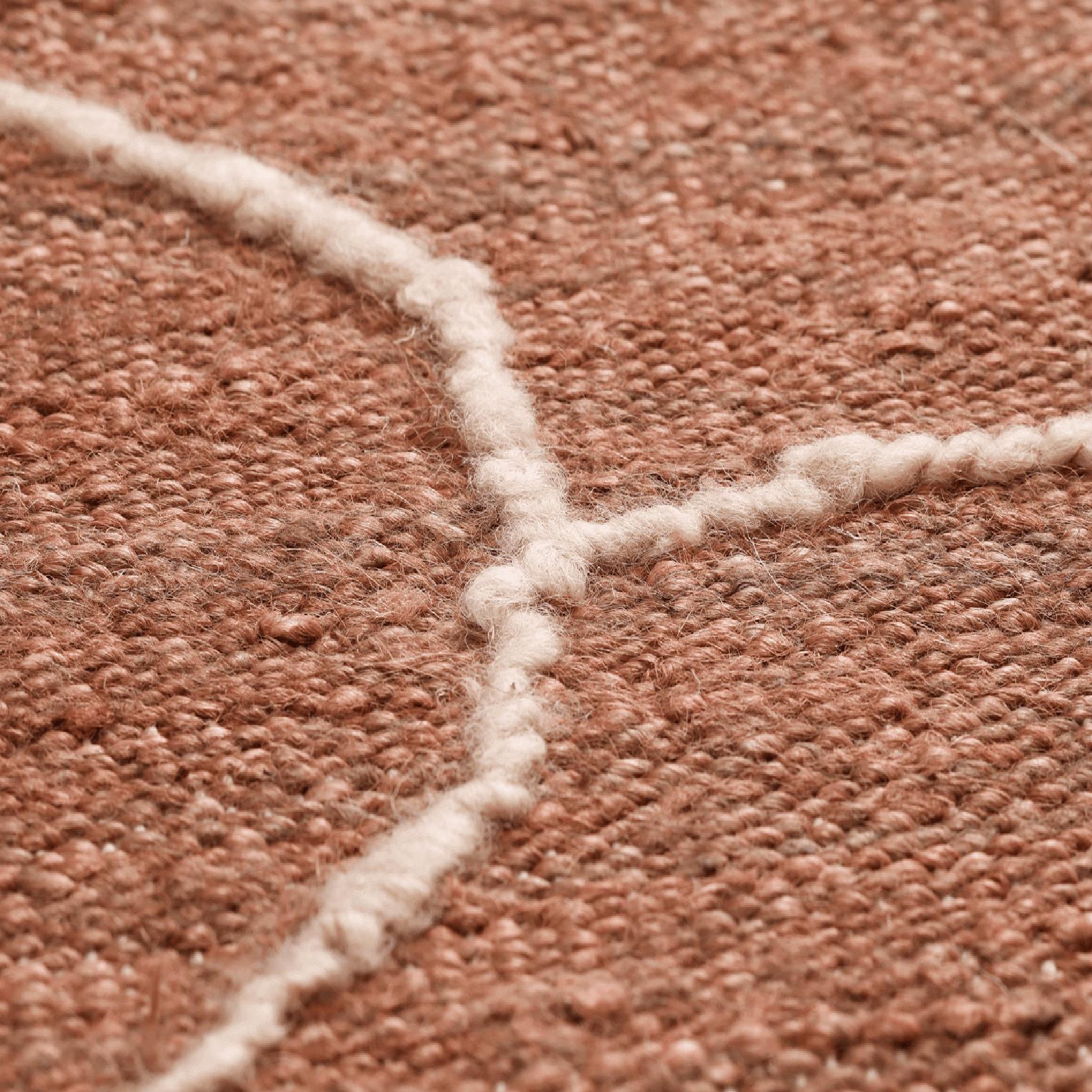 ferm LIVING Gesso Jute Vloerkleed 240 x 170 cm - Terracotta / Off-White