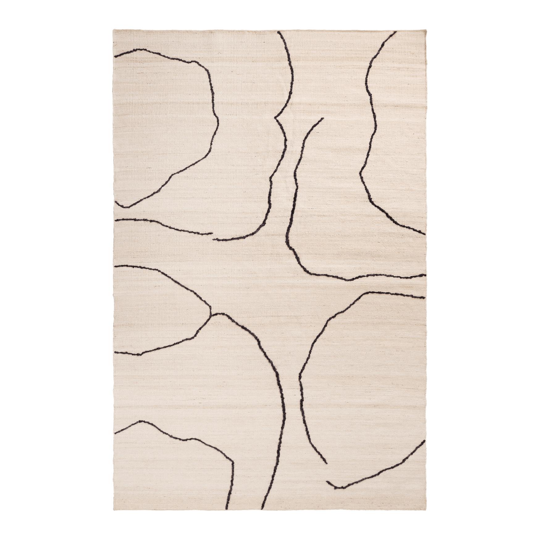 ferm LIVING Gesso Jute Vloerkleed 300 x 200 cm - Off-White / Dark fig