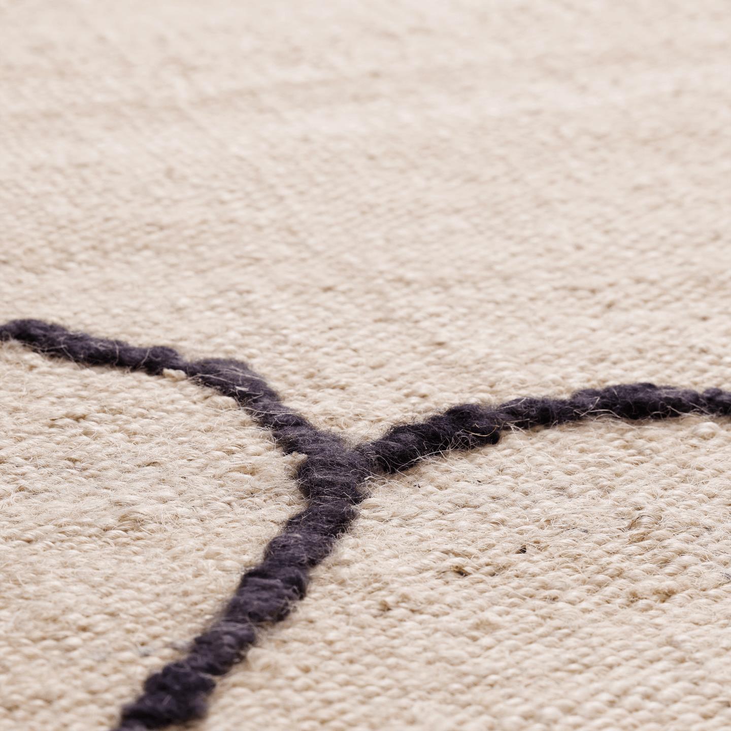ferm LIVING Gesso Jute Vloerkleed 300 x 200 cm - Off-White / Dark fig