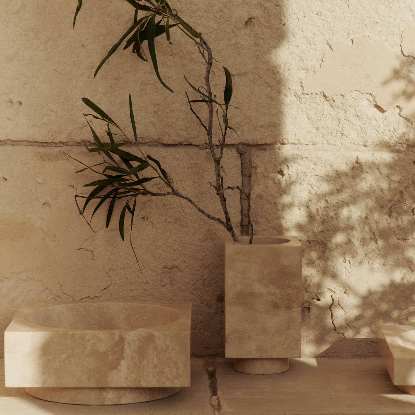 ferm LIVING Hew Vaas - Travertine