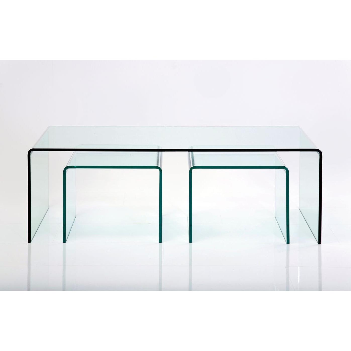 Clear Club Salontafel - Set Van 3 - Helder Glas
