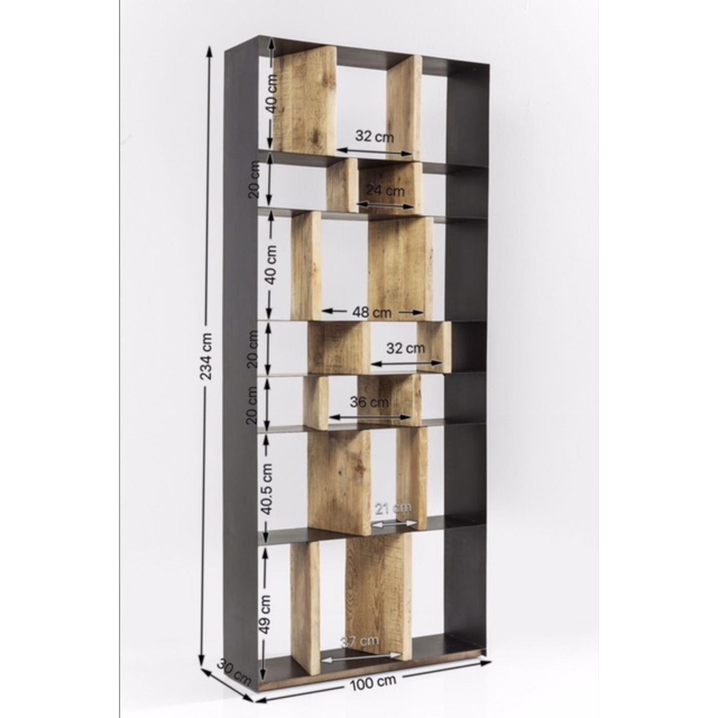 Kare Design - Boekenkast Storm - 100x234 - Zwart Metaal