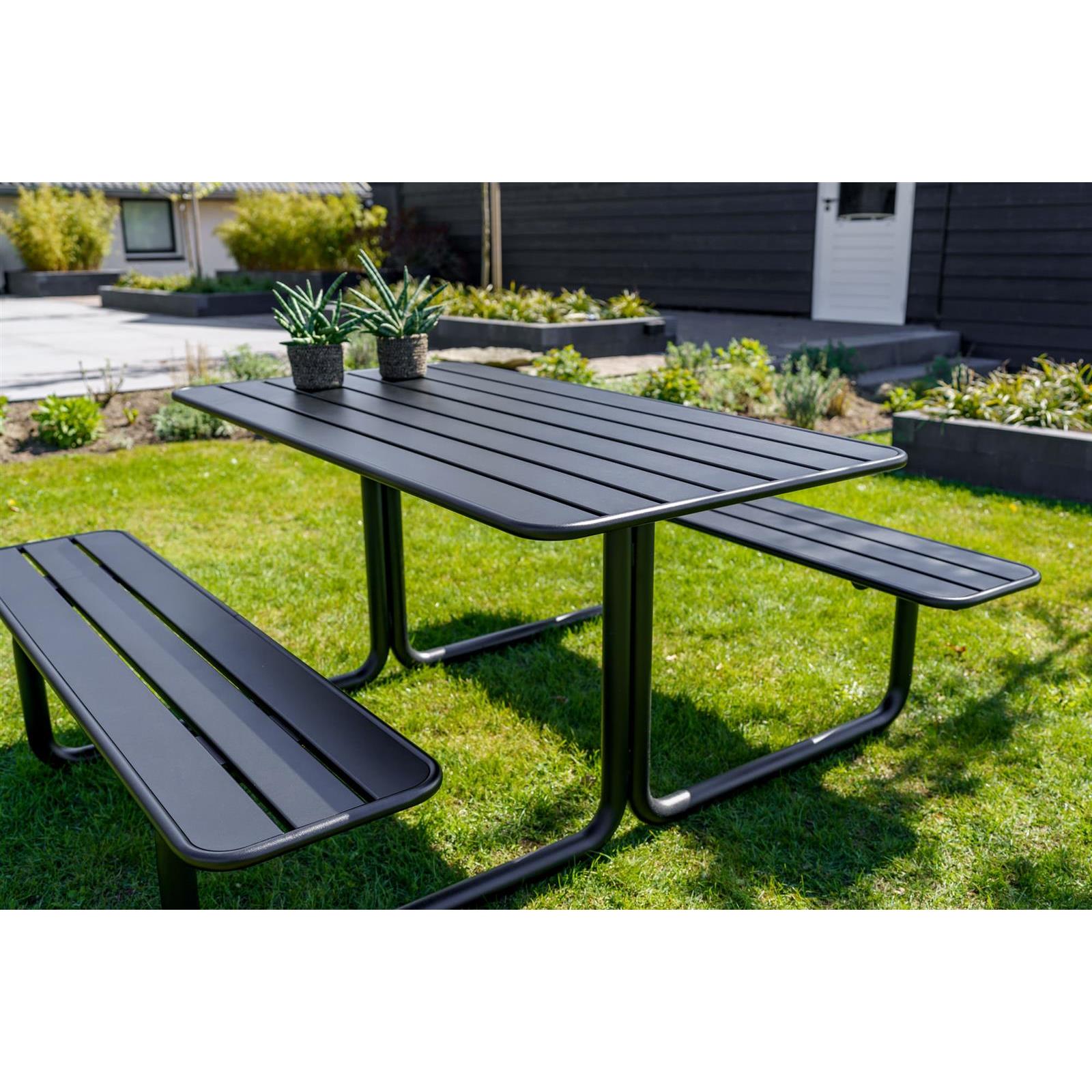 Metalen picknicktafel Max zwart