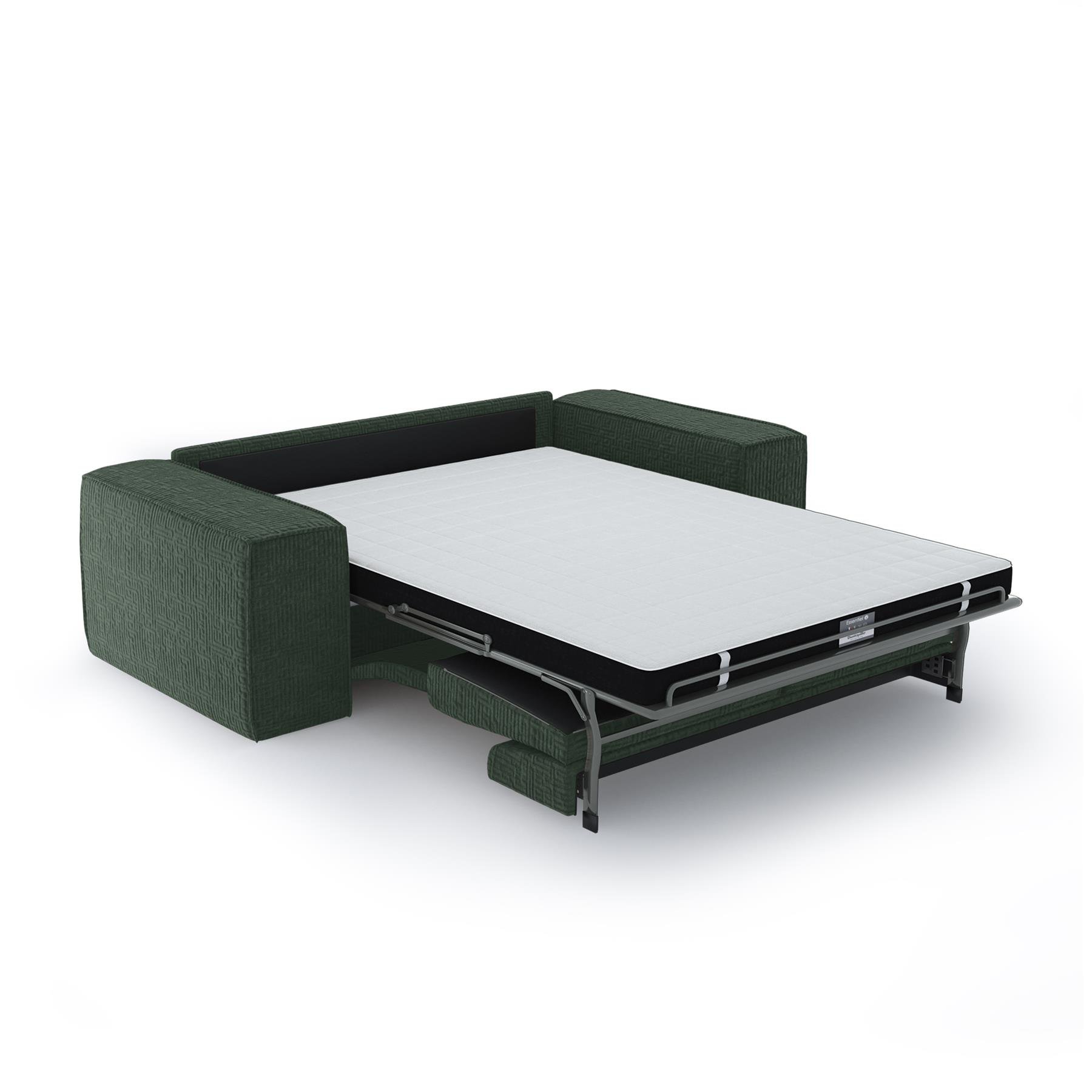Express slaapbank dunlopillo fluweel groen patroon 160cm