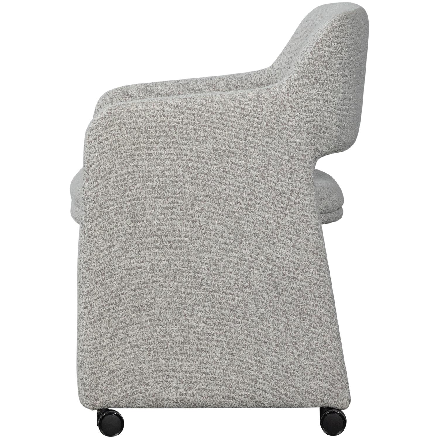 WOOOD Lyric Eetkamerstoel Met Wieltjes - Polyester - Greige - 79x59x58