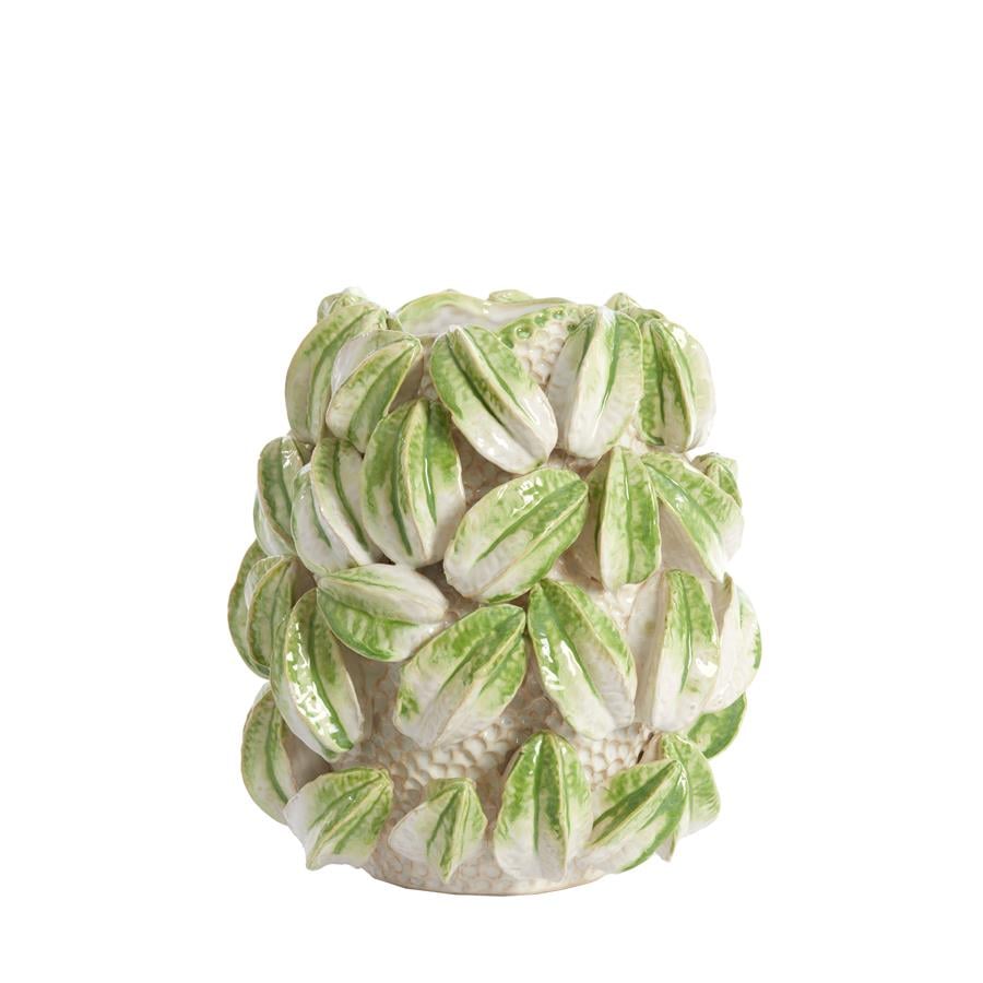 Light&living Vaas deco 32x31,5x36,5 cm CARAMBOLA keramiek crème+groen