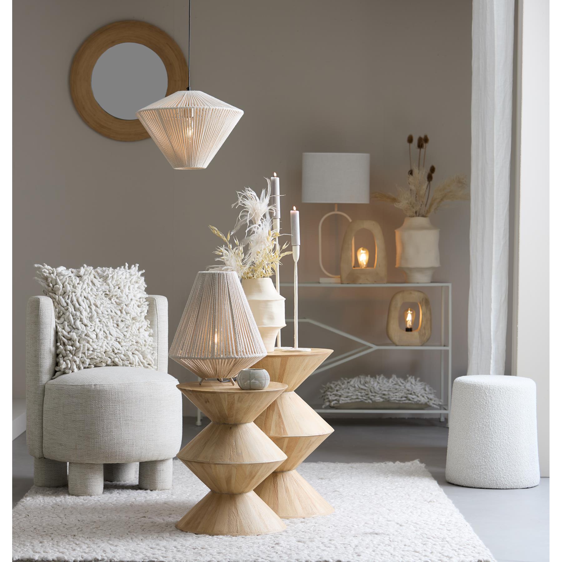 Light & Living Light&living Spiegel Ø71x4,5 cm PIEDRE rotan bruin