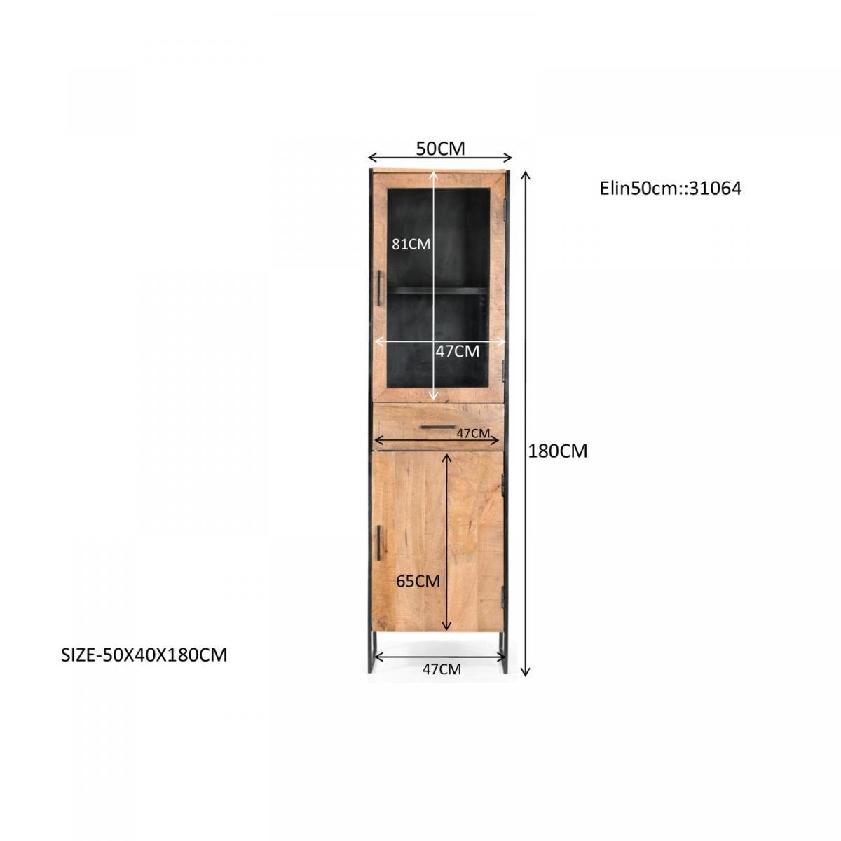Livingfurn Elin stellingkasten 50 cm mangohout - naturel