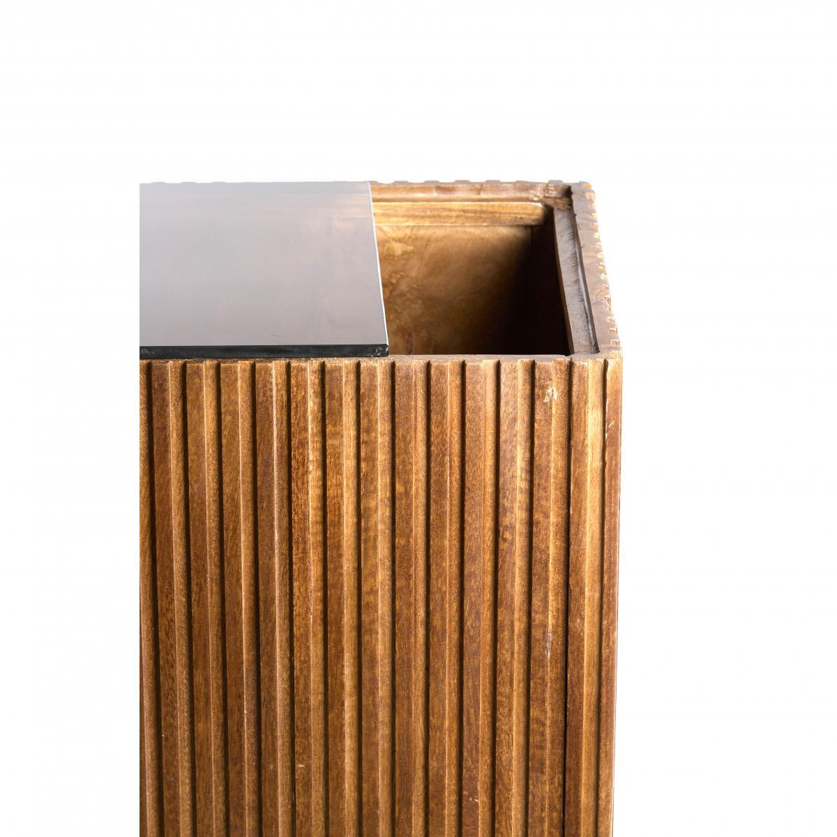 Light&living Zuil 35x35x100 cm GATURA hout donker bruin+glas bruin