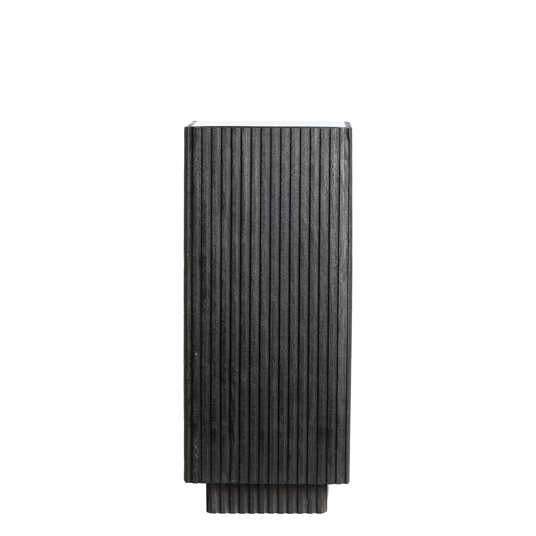 Light&living Zuil 35x35x80 cm GATURA hout mat zwart+glas smoke