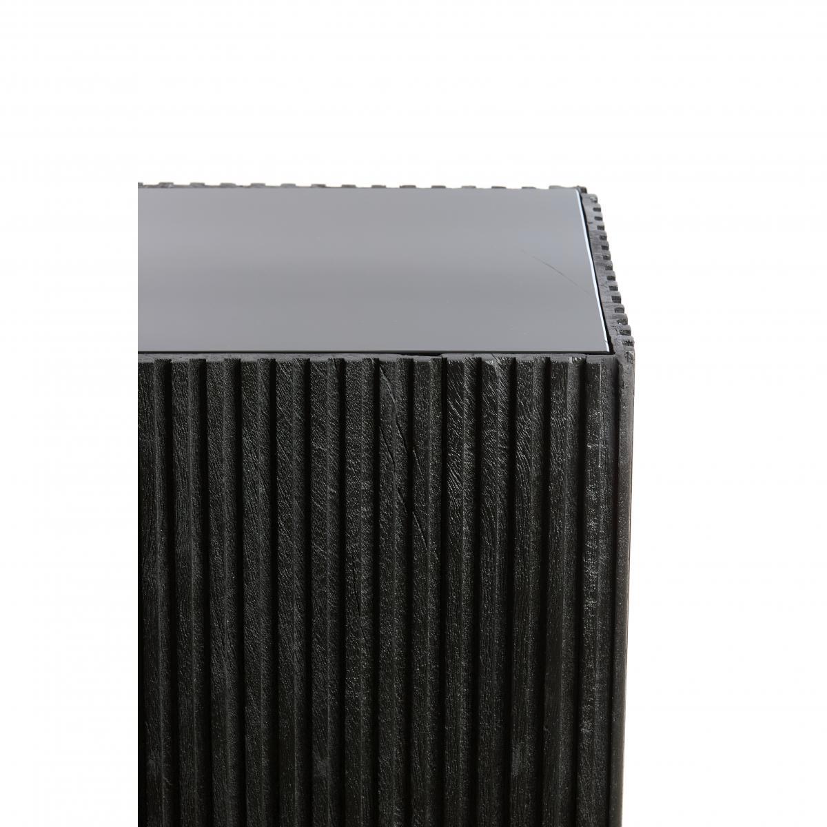 Light&living Zuil 35x35x80 cm GATURA hout mat zwart+glas smoke