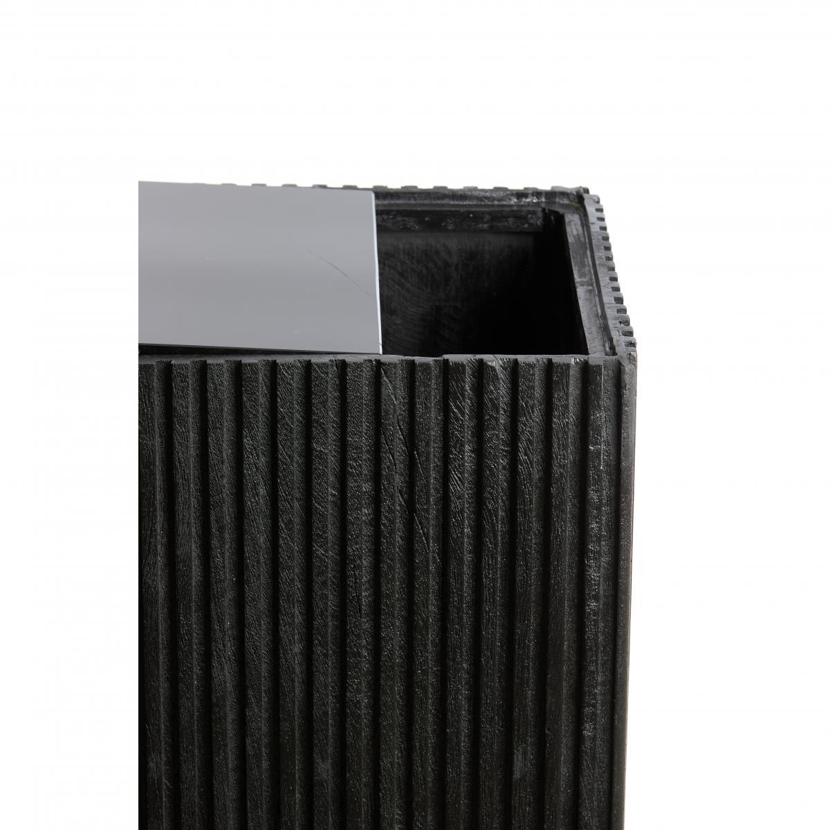 Light&living Zuil 35x35x80 cm GATURA hout mat zwart+glas smoke