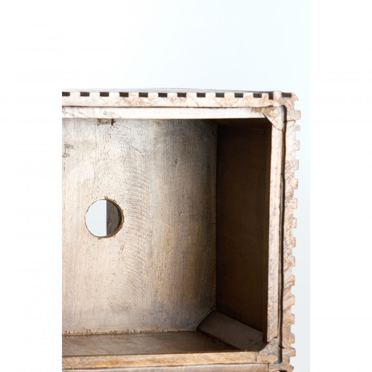 Light&living Zuil 35x35x100 cm GATURA hout donker bruin+glas bruin
