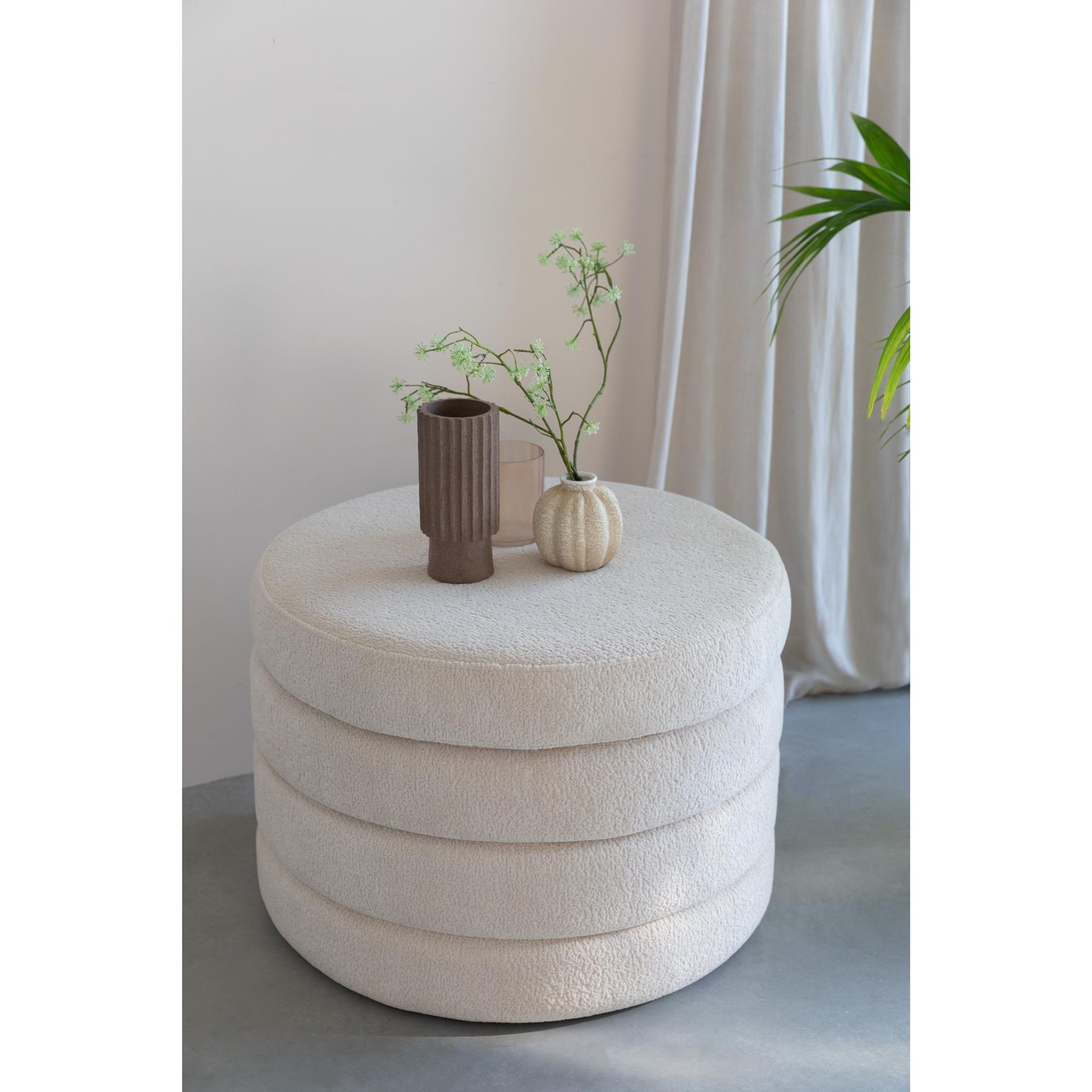 Housecraft Living Zuma Poef met opbergruimte Bouclé Beige