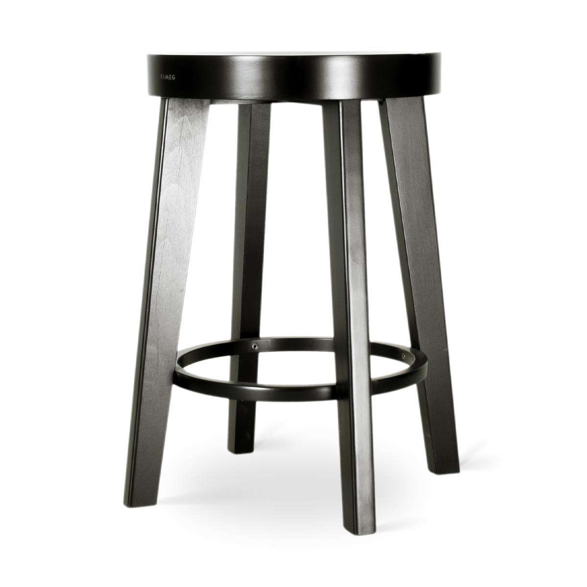 Fameg Fico houten barkruk zwart gebeitst - 61 cm