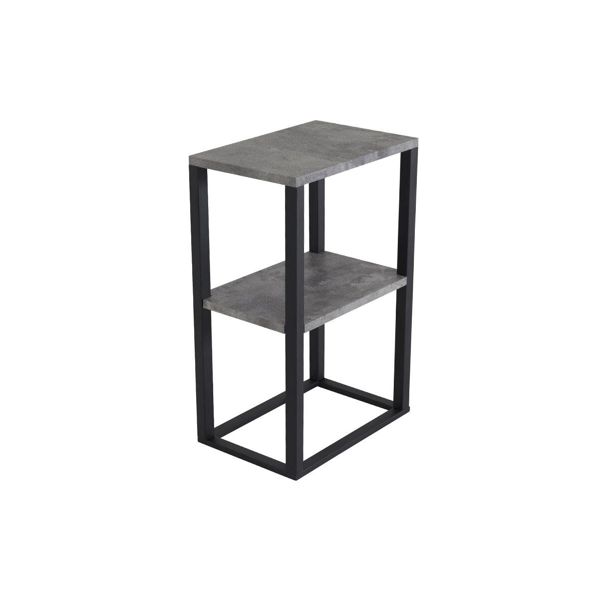 Fjôrd - Nachtkastje Zwart Betonlook - 55x30x70cm - Rise