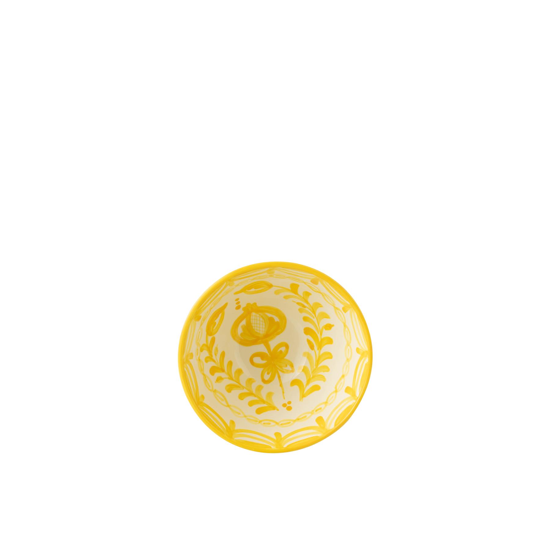 J-Line Bowl Granada High Ceramic White|Yellow Medium