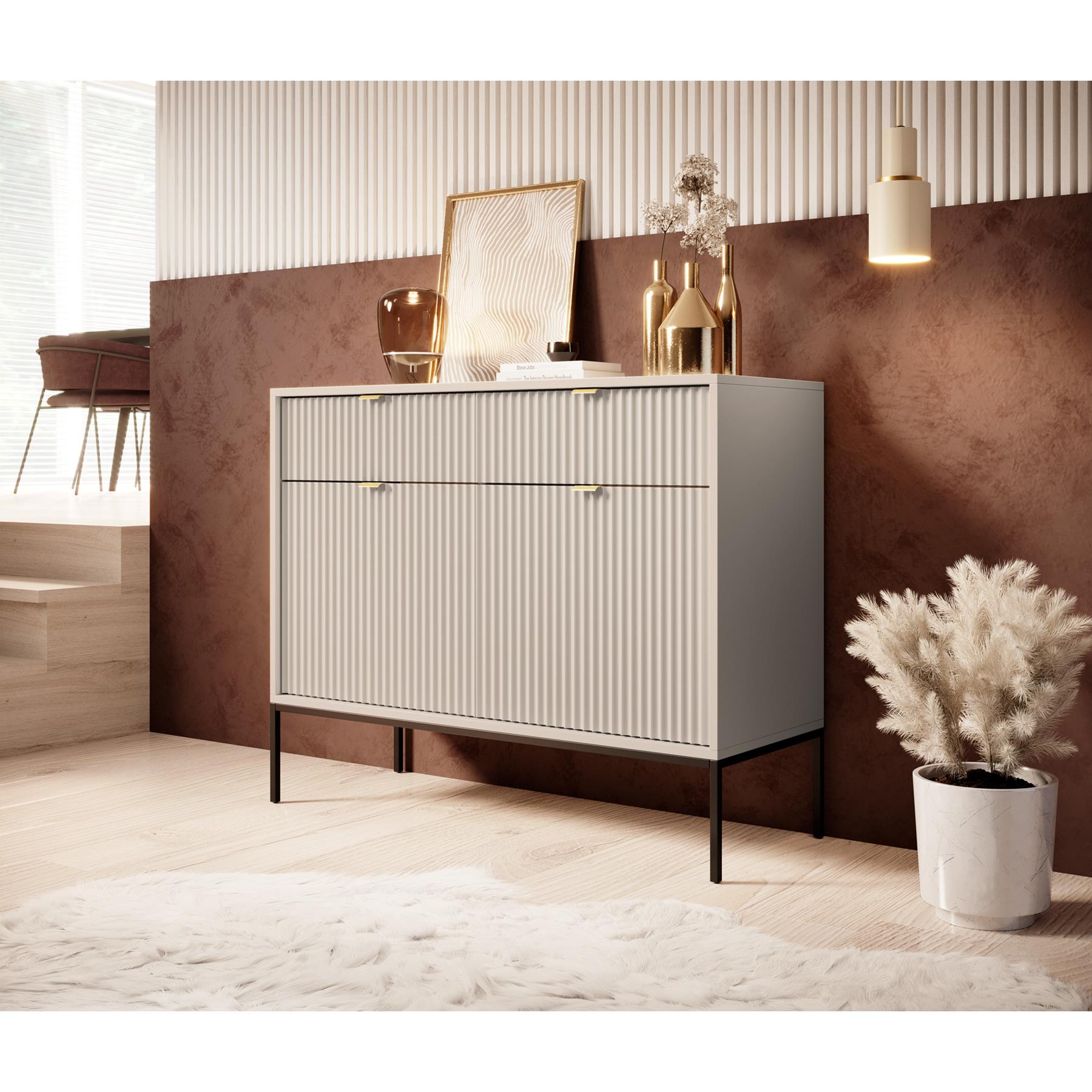 Meubella Dressoir Navil - Beige - 104 cm