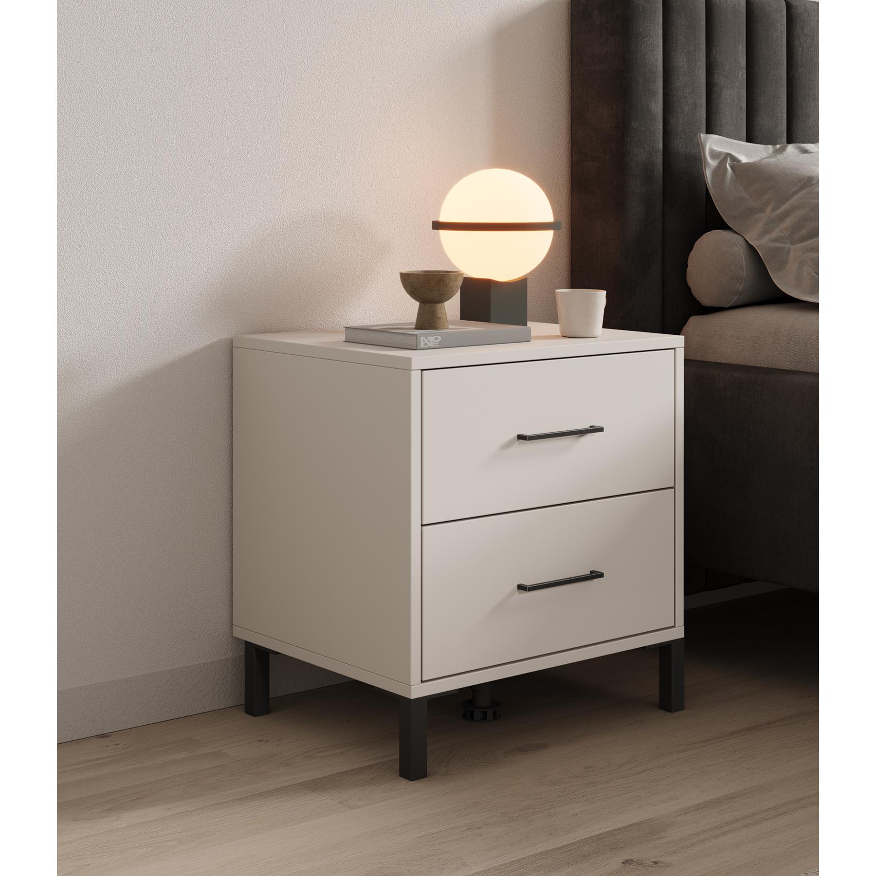 Meubella Nachtkastje Vidor - Beige - 48 cm