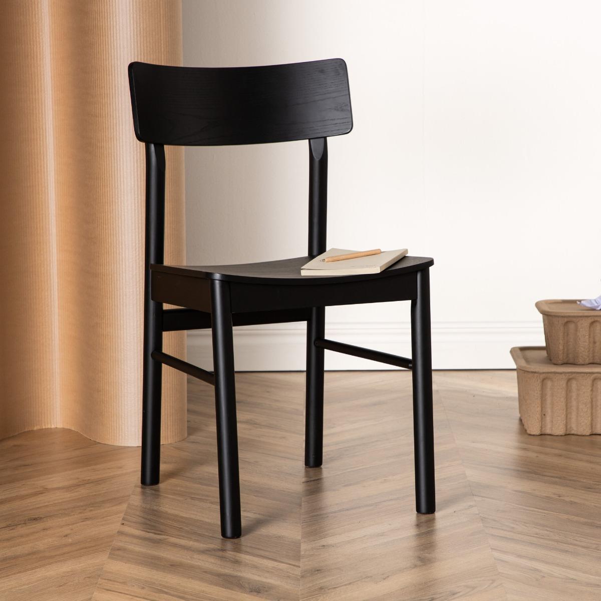 Fjôrd - Eetkamerstoel Naturel - Rubberhout - Montros - Set van 2