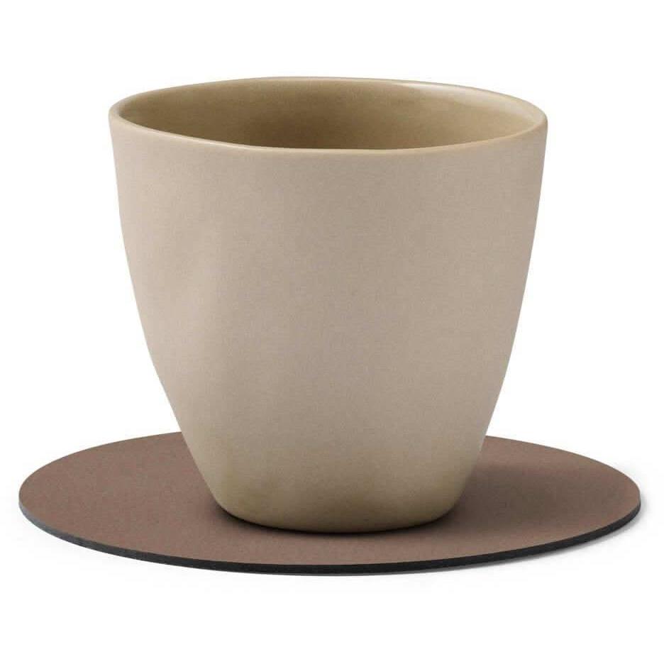 LIND DNA Onderzetter Nupo - Leer - Truffle - ø 10 cm
