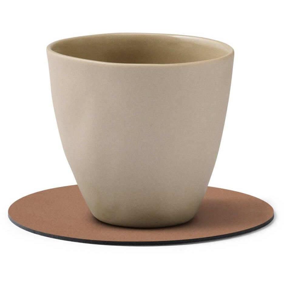 LIND DNA Onderzetter Nupo - Leer - Old Rose - ø 10 cm
