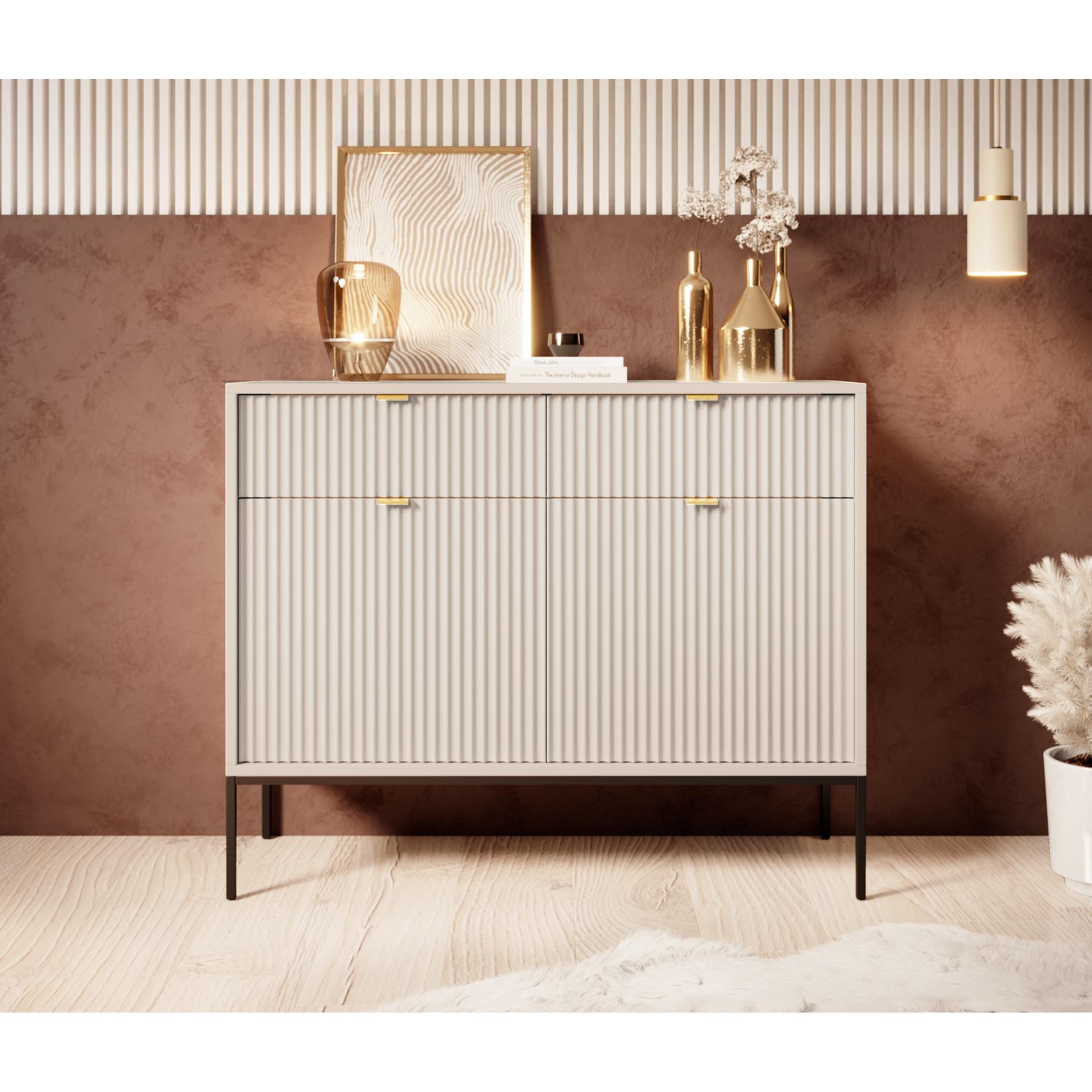 Meubella Dressoir Navil - Beige - 104 cm