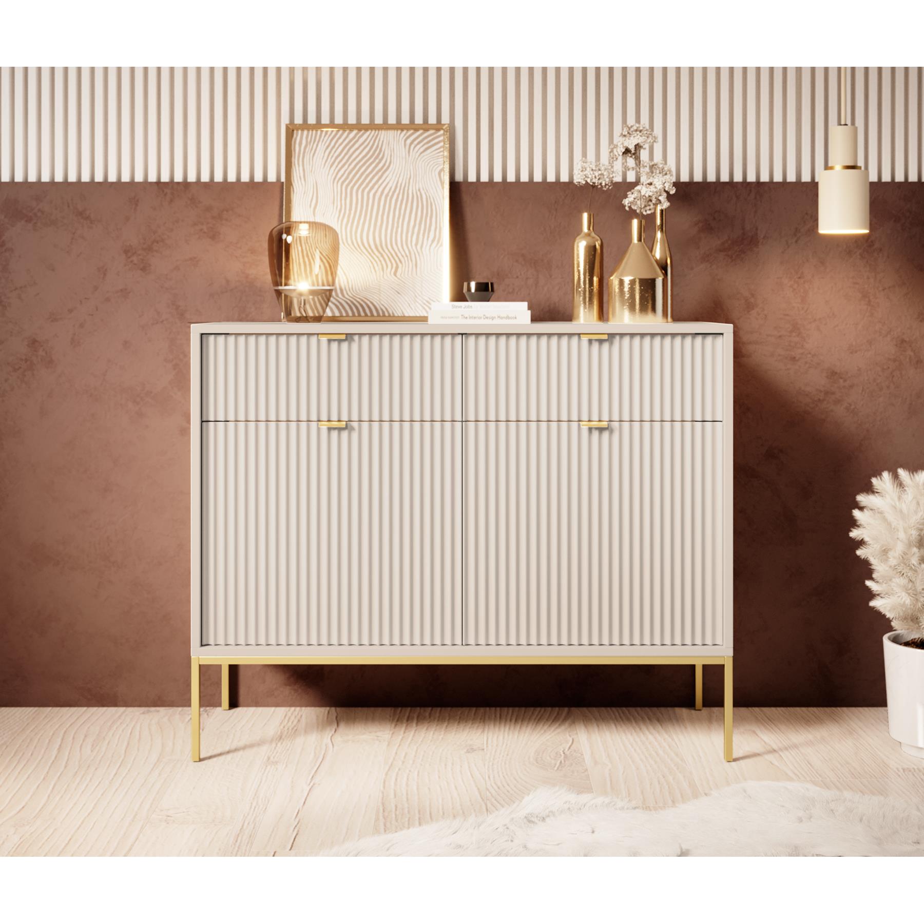 Meubella Dressoir Navil 2 - Beige - 104 cm