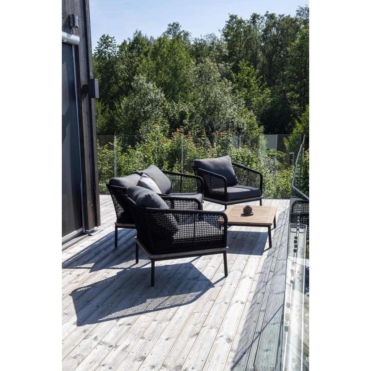 Fjôrd - Tuinset Zwart - Aluminium|Acaciahout - Andorra