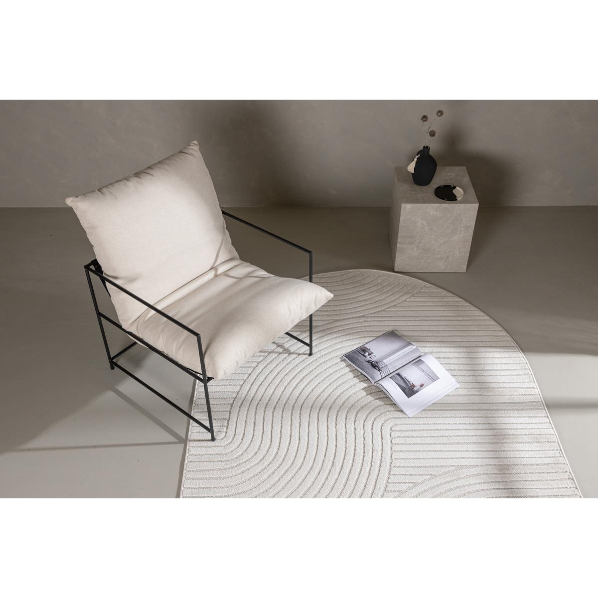 Fjôrd - Vloerkleed Wit Ovaal - 230x160cm - Vince