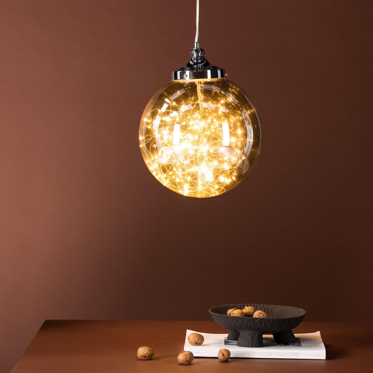 Fjôrd - Hanglamp Zwart Smoked - Glas - Lemans