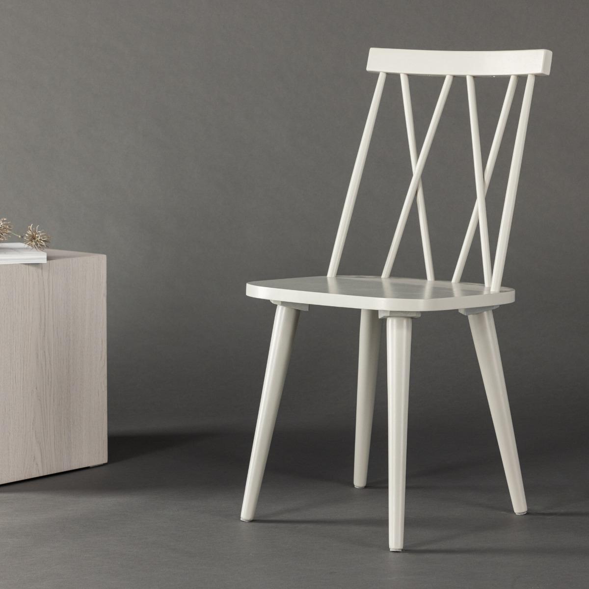 Fjôrd - Eetkamerstoel Lichtgrijs - Hout - Mariette - Set van 2
