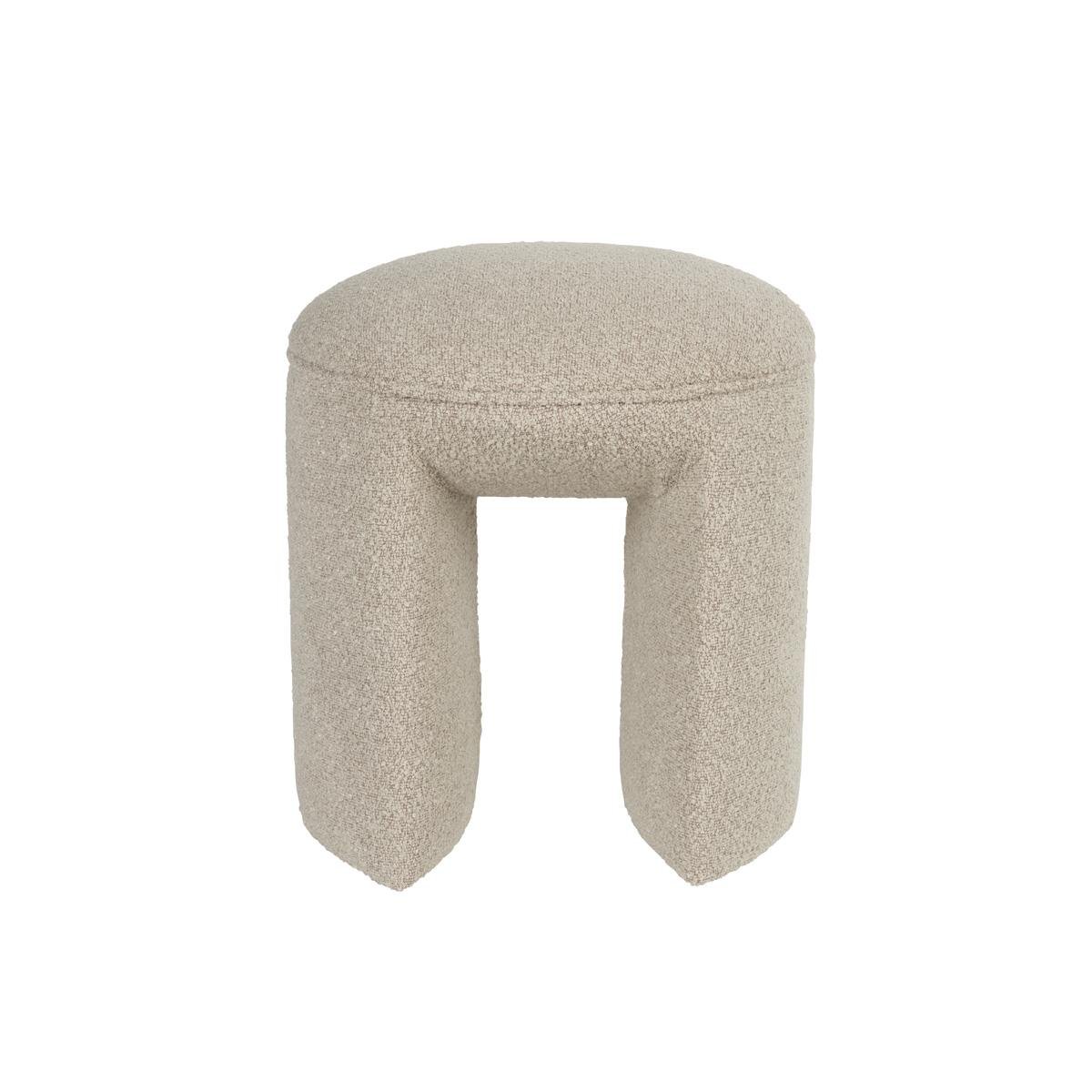 Housecraft Living Noxx Kruk| Poef Teddy stof Beige