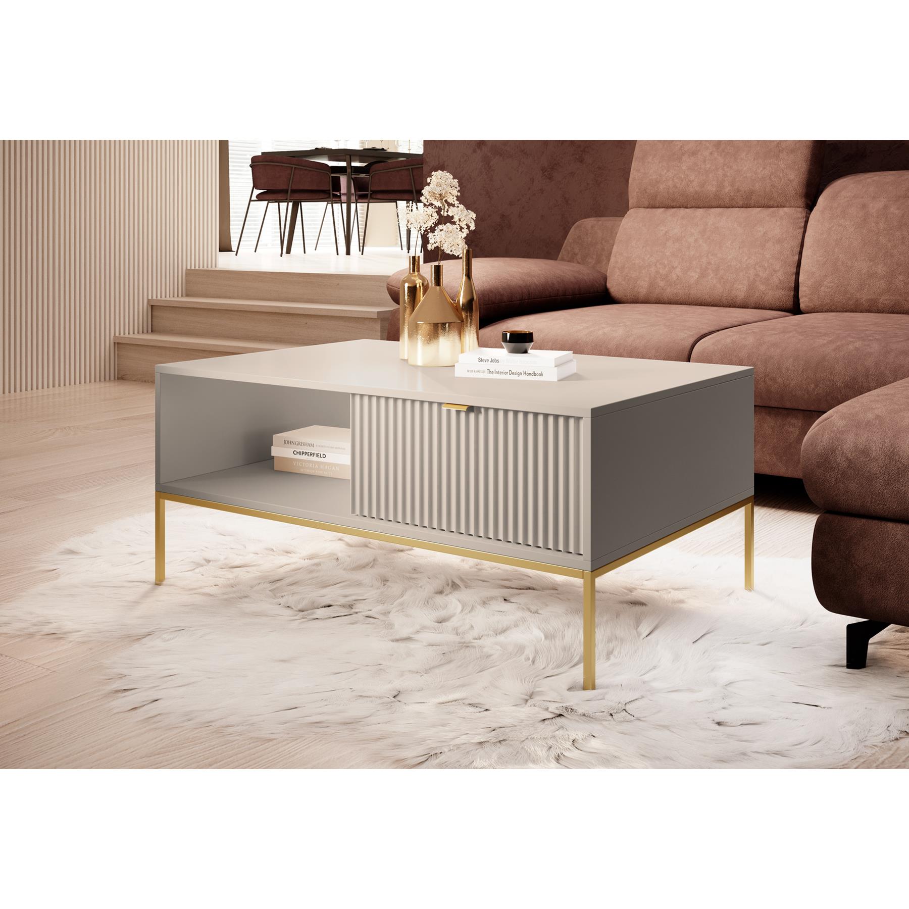 Meubella Salontafel Navil 2 - Beige - 104 cm