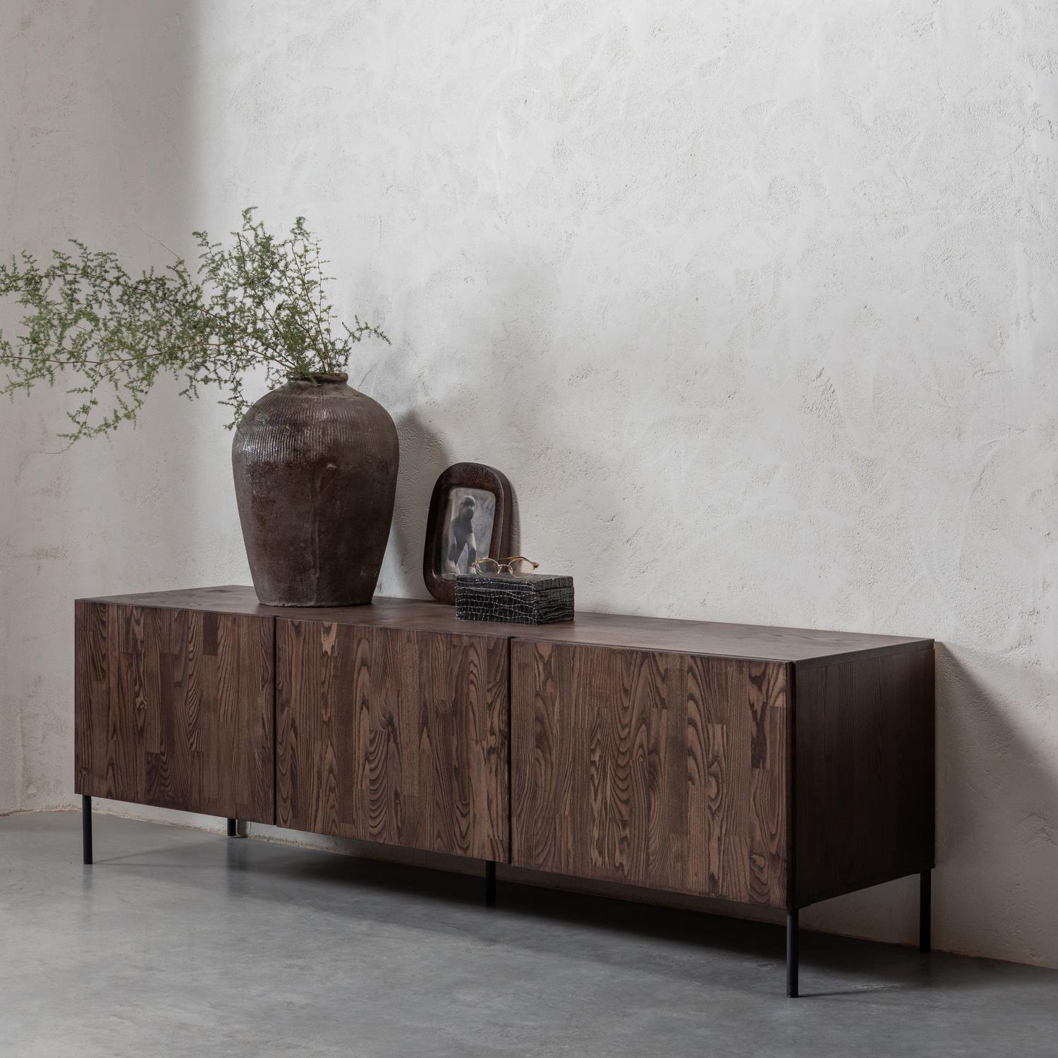 WOOOD Bono Gravure TV Meubel - Essen - Bruin - 56x180x46