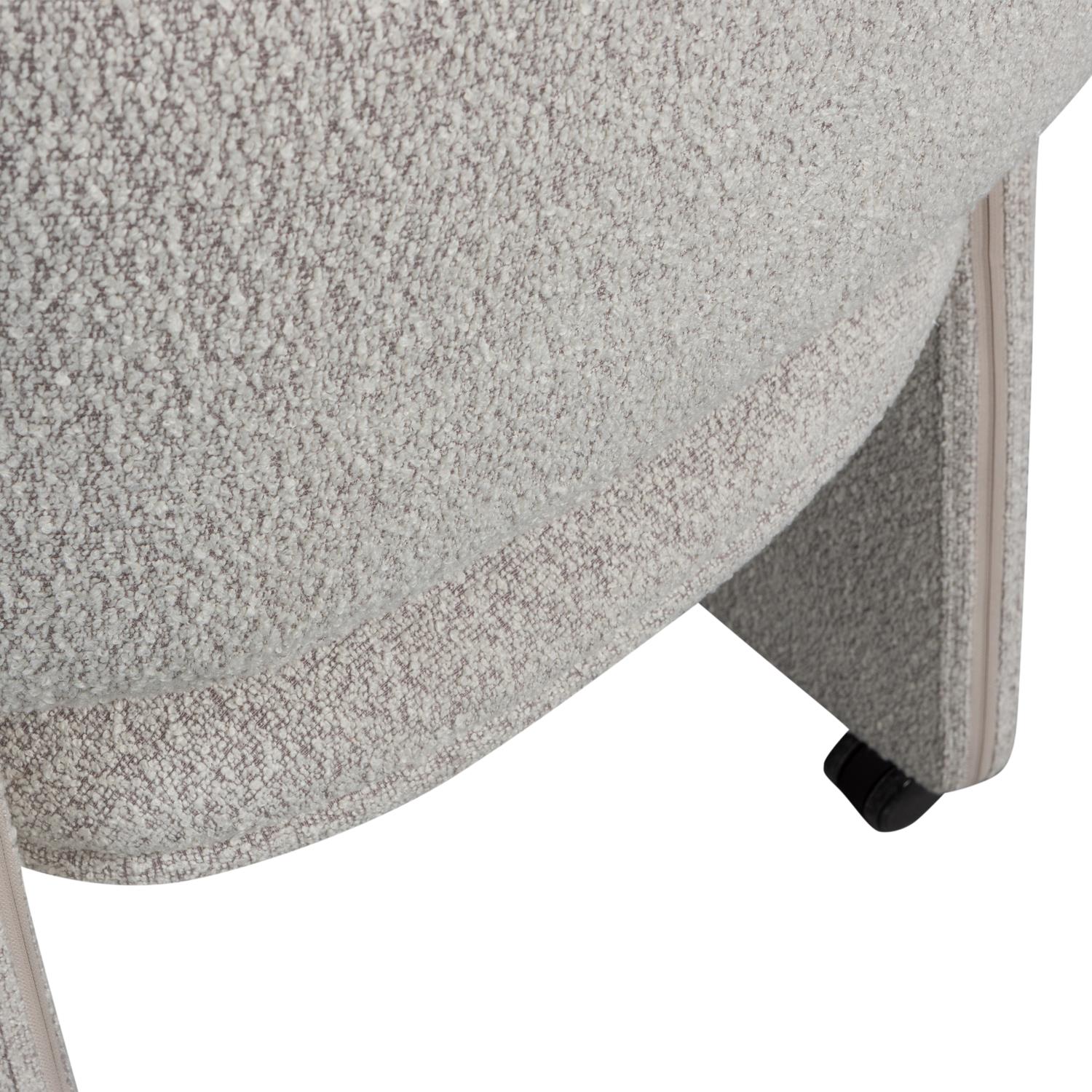 WOOOD Lyric Eetkamerstoel Met Wieltjes - Polyester - Greige - 79x59x58
