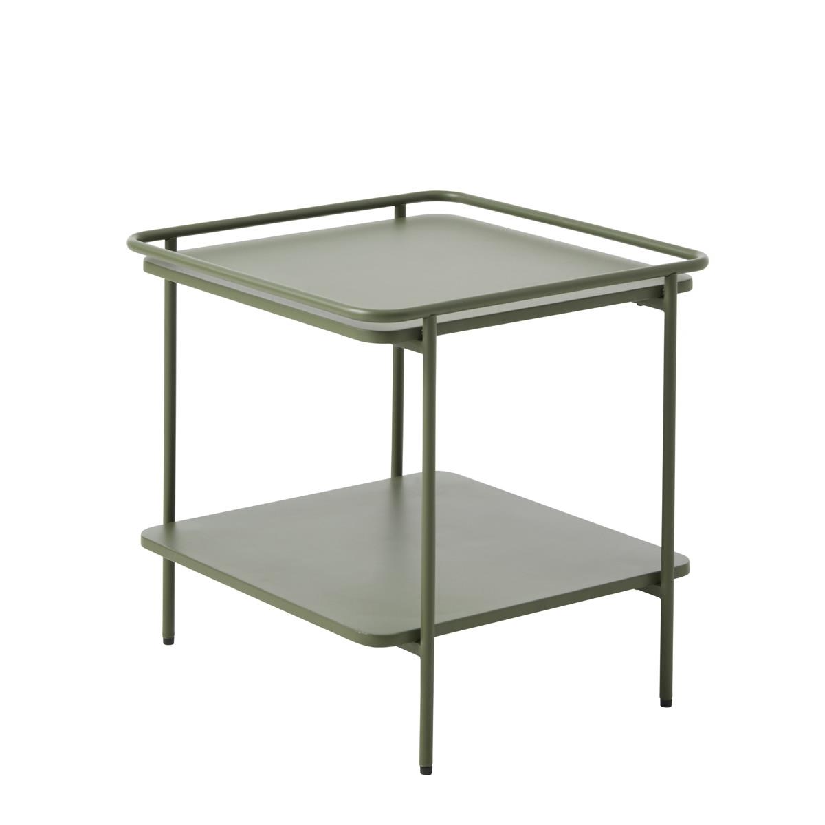 Giga Living - Nachtkastje Groen Metaal - 45x45x44,3cm - Yuba