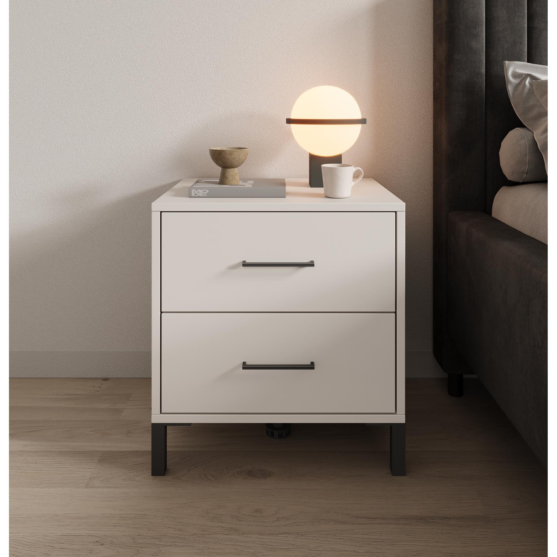 Meubella Nachtkastje Vidor - Beige - 48 cm