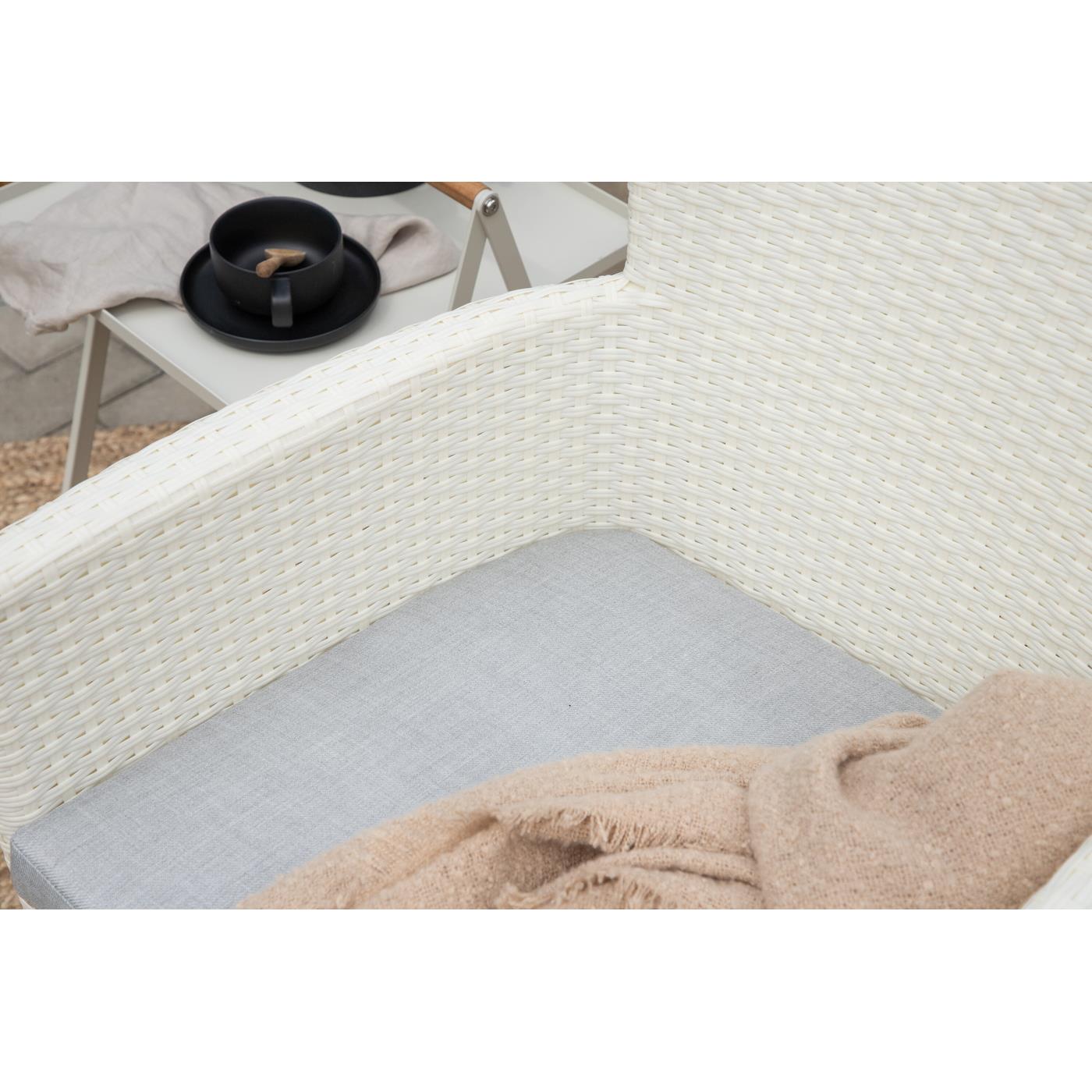 Fjôrd - Tuinstoel Wit - Wicker - Malina - Set van 2