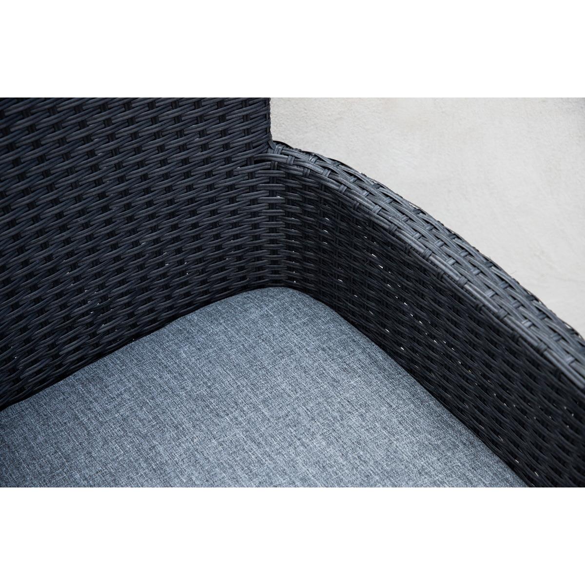 Fjôrd - Tuinstoel Zwart - Wicker - Malina - Set van 2