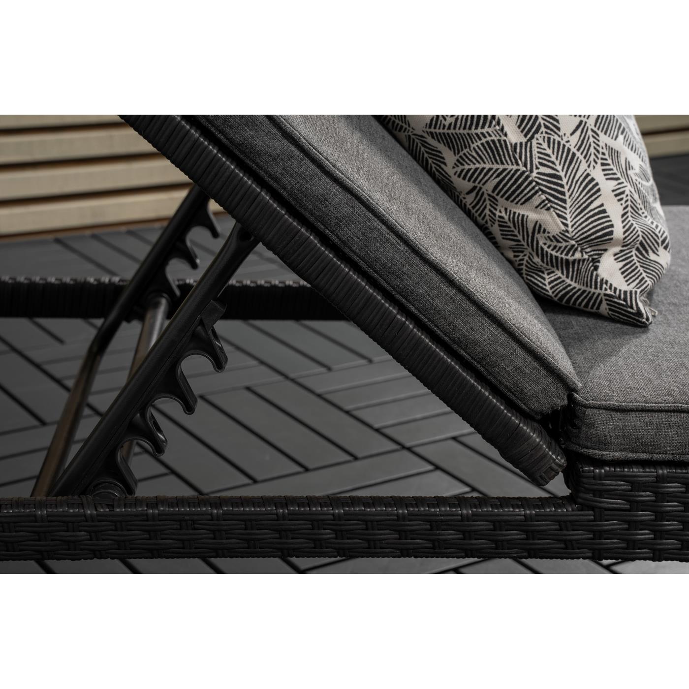 Fjôrd - Lounge Ligbed Zwart|Grijs - London