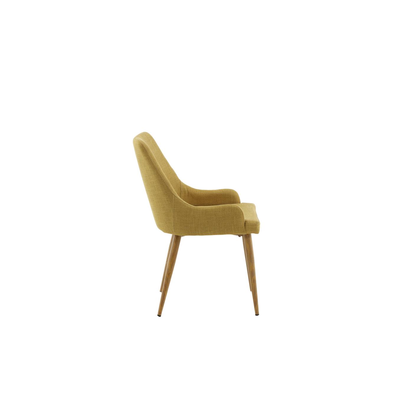 Fjôrd - Eetkamerstoel Mosterd|Eikenlook - Plaza - Set van 2