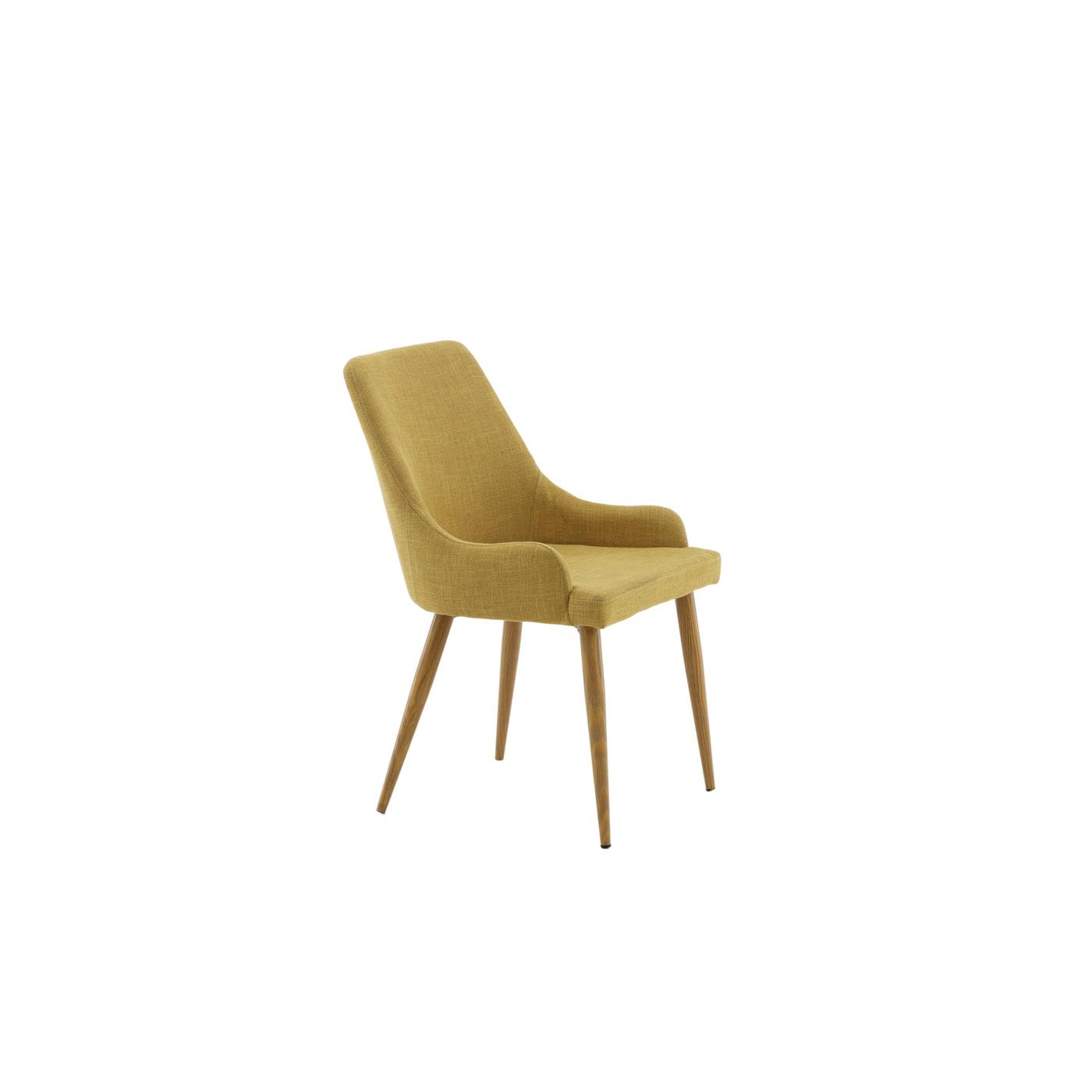 Fjôrd - Eetkamerstoel Mosterd|Eikenlook - Plaza - Set van 2