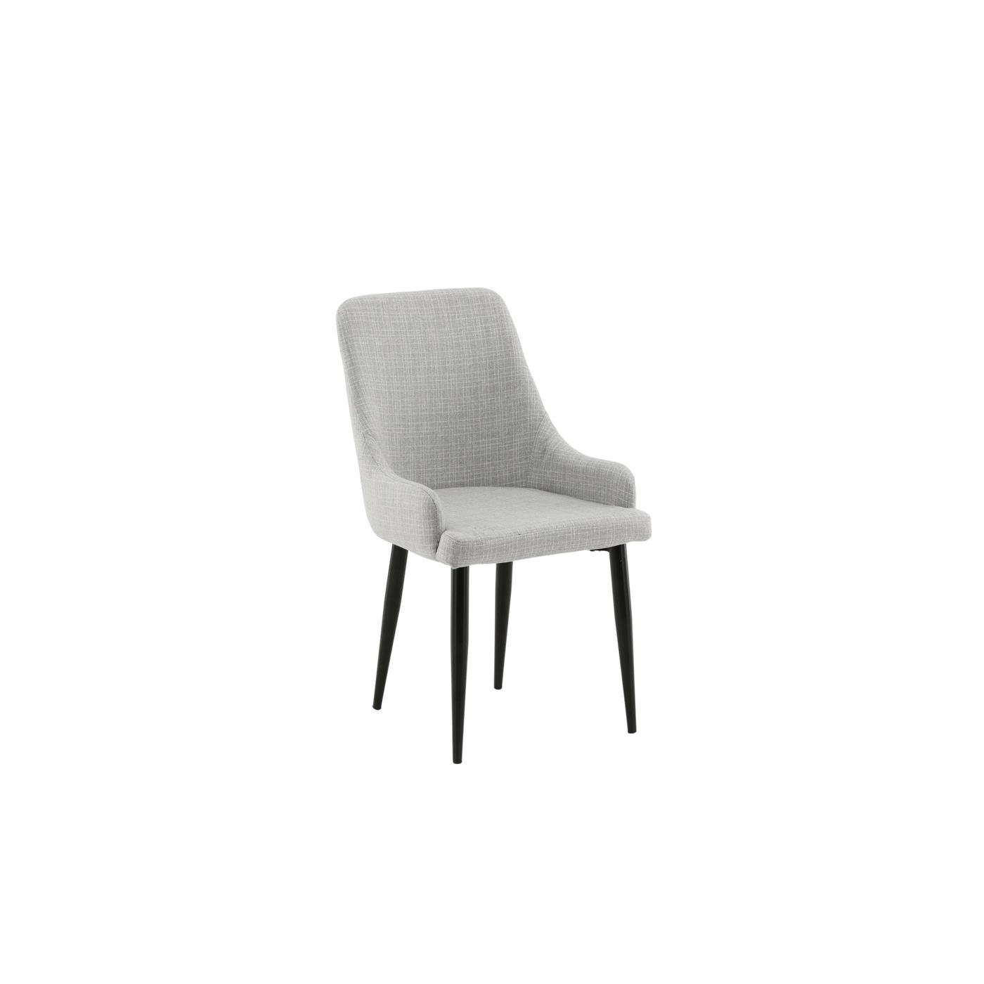 Fjôrd - Eetkamerstoel Lichtgrijs|Zwart - Stof - Plaza - Set van 2