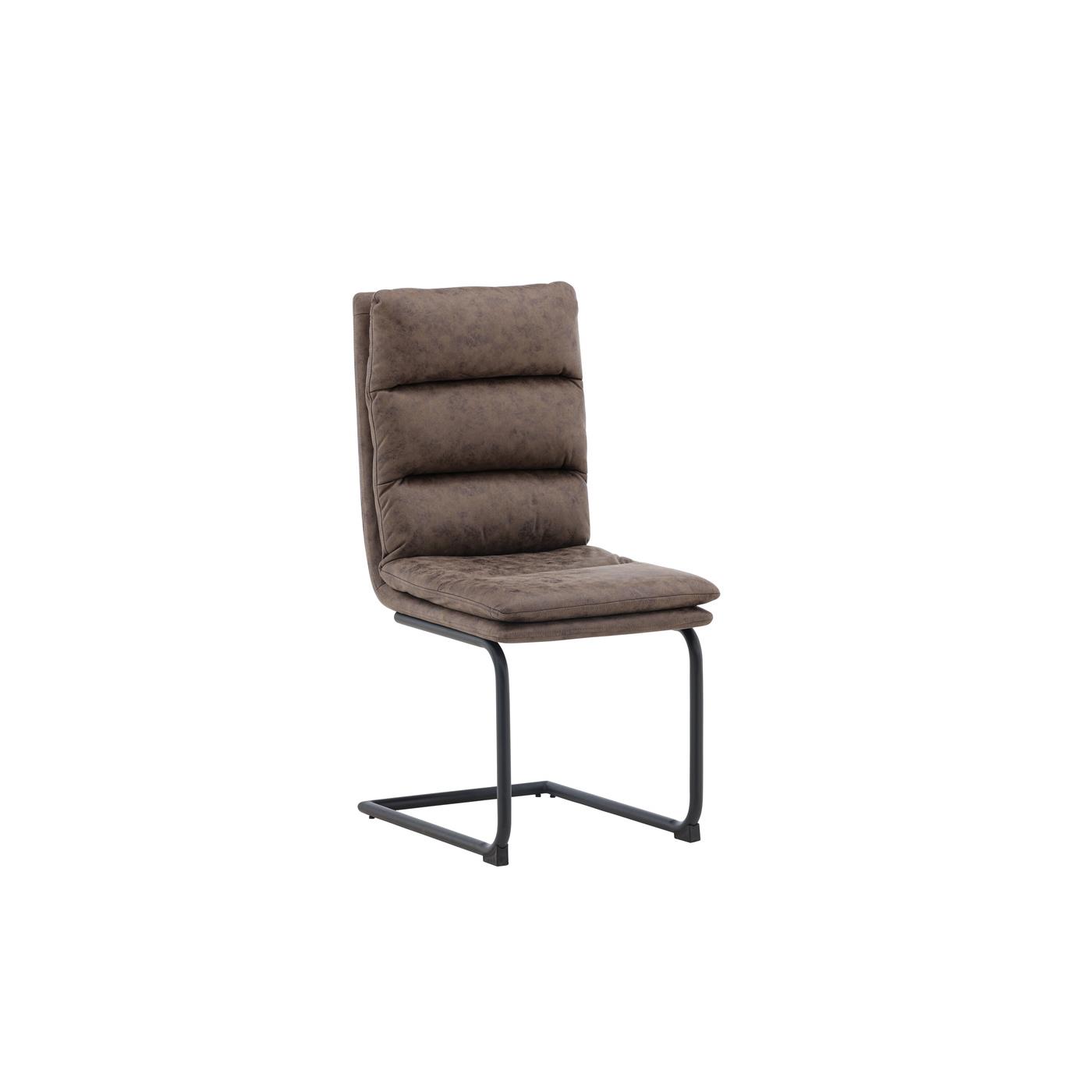 Fjôrd - Eetkamerstoel Bruin - Microfiber - Zizo - Set van 2