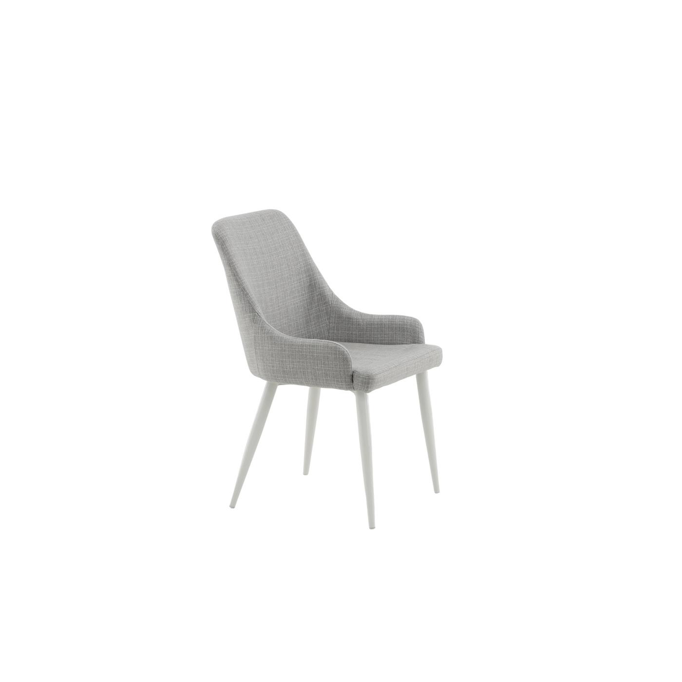 Fjôrd - Eetkamerstoel Lichtgrijs|Wit - Stof - Plaza - Set van 2