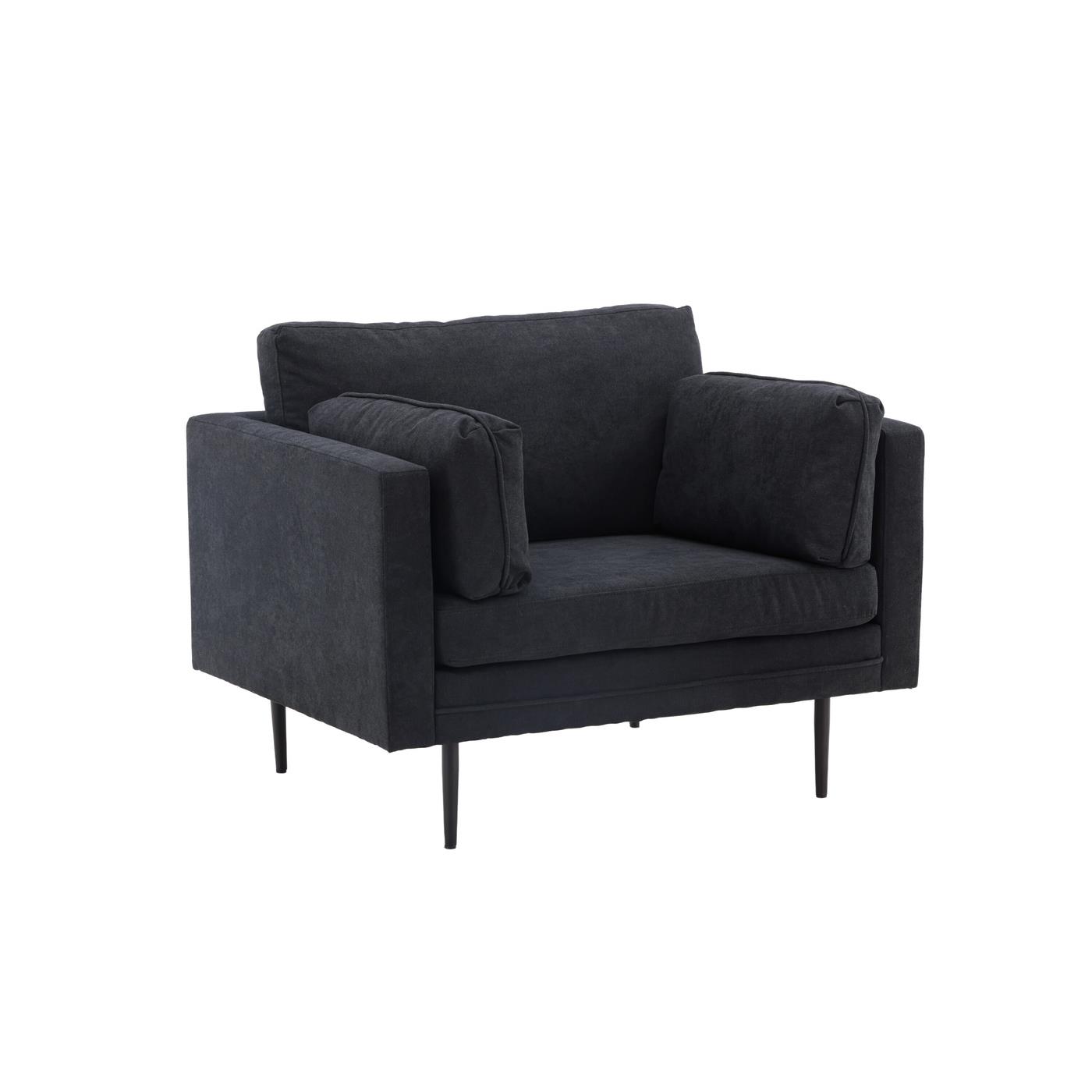Fjôrd - Fauteuil Zwart - Linnen - Boom