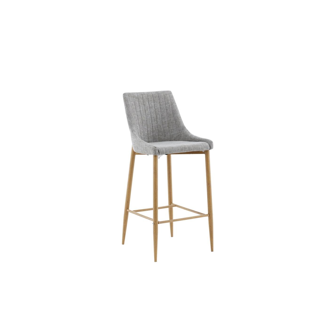 Fjôrd - Barkruk Lichtgrijs|Naturel - Linnen - Plaza - Set van 2